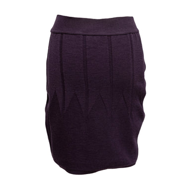 Vintage Dark Purple Alaia Wool Knit Skirt Size M - Atelier-lumieresShops Revival