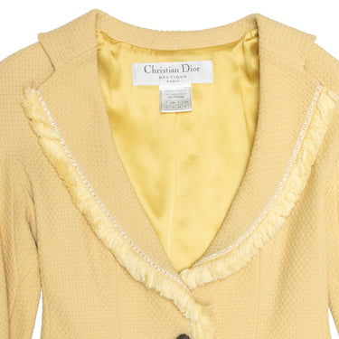 Yellow Christian Dior Wool Blazer Size FR 40 - Designer Revival