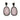 Pink Bavna Gemstone, Pave Diamond, & Sapphire Pierced Earrings
