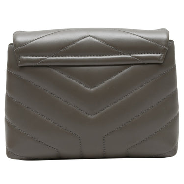 Grey Saint Laurent Loulou Toy Matelasse Crossbody Bag - Designer Revival