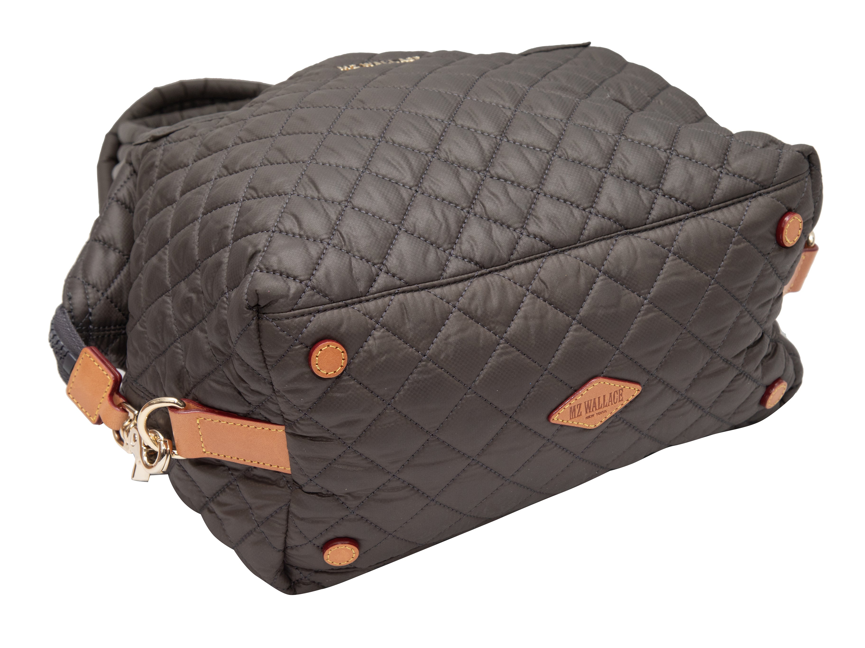 Charcoal MZ Wallace Medium Sutton Deluxe Quilted Shoulder Bag