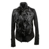 Black Donna Karan Suede & Goat Fur Jacket Size US 4 - Designer Revival