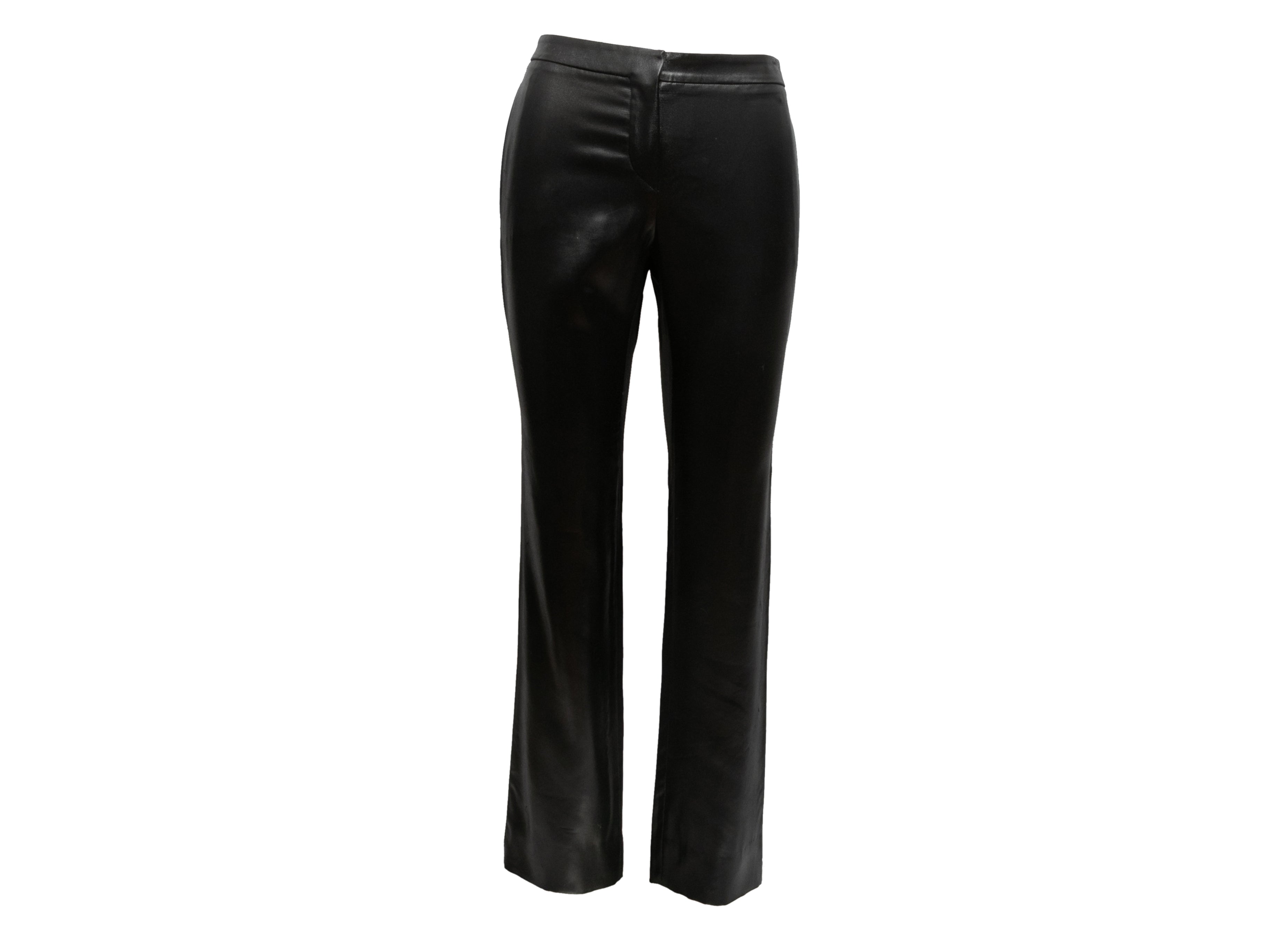 Black Chanel Spring/Summer 2009 Shiny Trousers Size EU 36 - Designer Revival