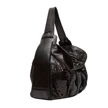 Black Zagliani Large Python Tote Bag - Designer Revival