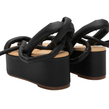 Black Slip-On Bunny Sneakers Schwarz Platform Sandals Size 37 - Atelier-lumieresShops Revival