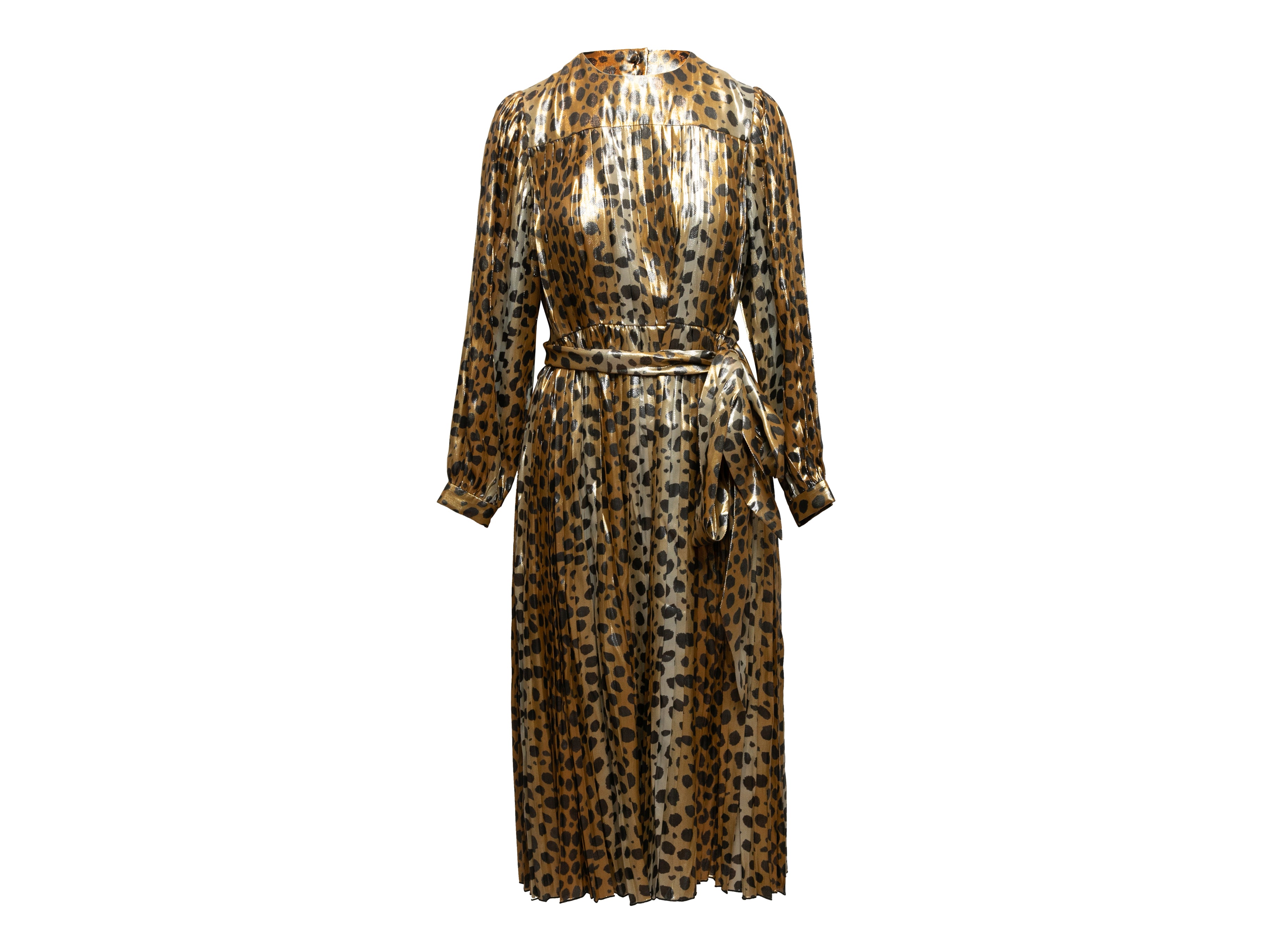 Gold & Black Runway Marc Jacobs Silk Cheetah Print Dress Size US 2 - Atelier-lumieresShops Revival