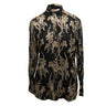 Black & Gold Moschino Couture Silk Button-Up Top Size IT 42 - Designer Revival