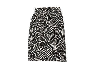 Vintage Black & White Saint Laurent Zebra Print Silk Skirt