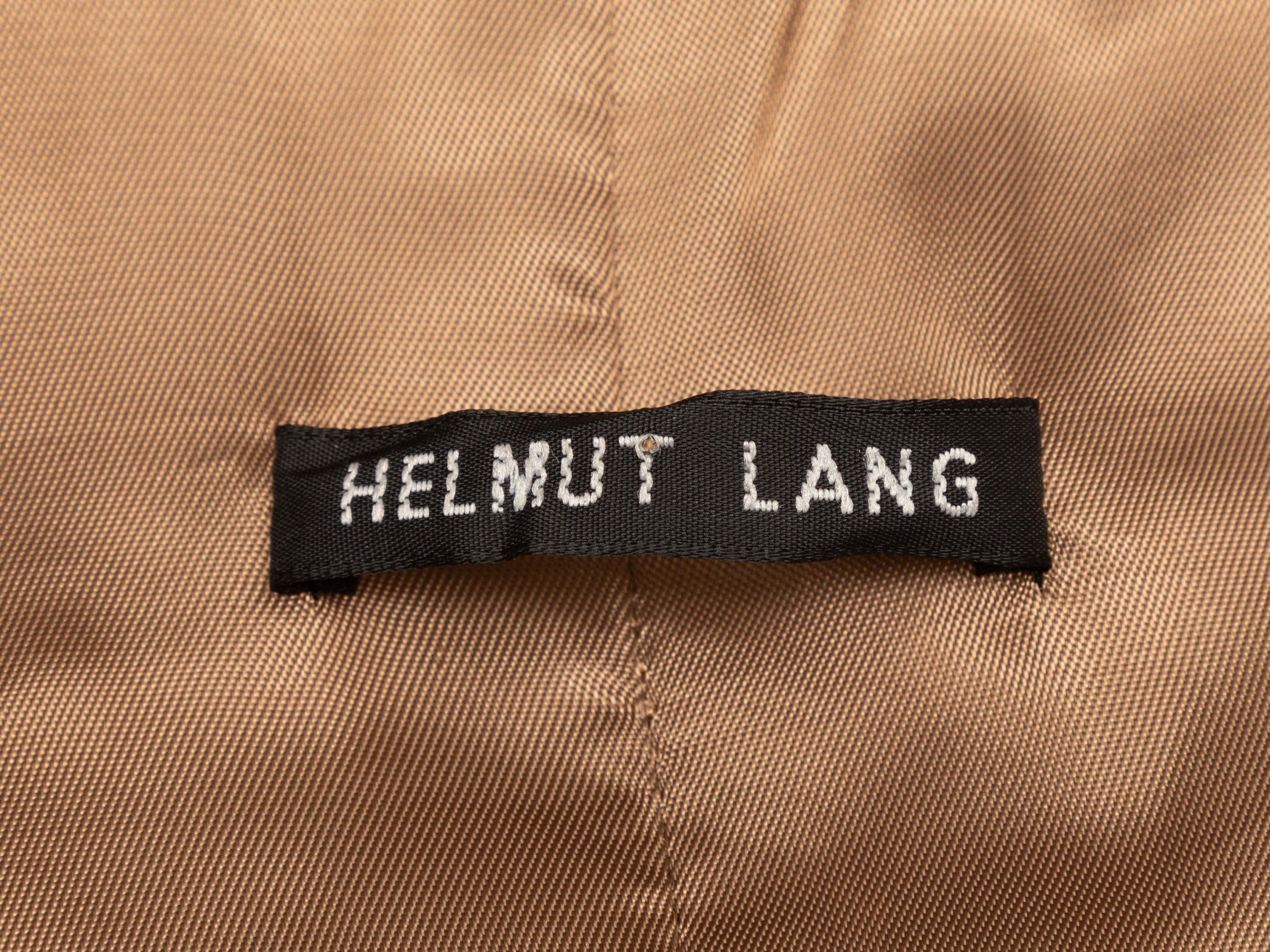 Vintage Tan Helmut Lang Fall/Winter 2000 Leather Coat Size EU 44 - Designer Revival
