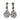 Silver Bavna Moonstone & Pave Diamond Pierced Drop Earrings