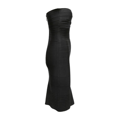 Black Herve Leger Strapless Bandage Dress Size US S