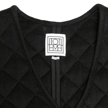 Black Toteme Quilted Wool Oversized Vest Size US XXS - Designer Revival