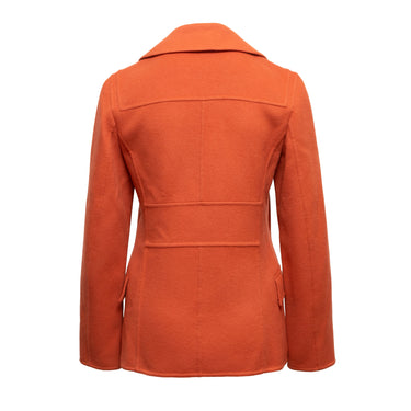 Orange Calvin Klein Collection Cashmere Peacoat Size US 4 - Designer Revival