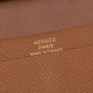 Tan Hermes Mini Bearn Wallet