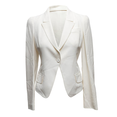 White Alexander McQueen Single-Button Blazer Size IT 42 - Designer Revival
