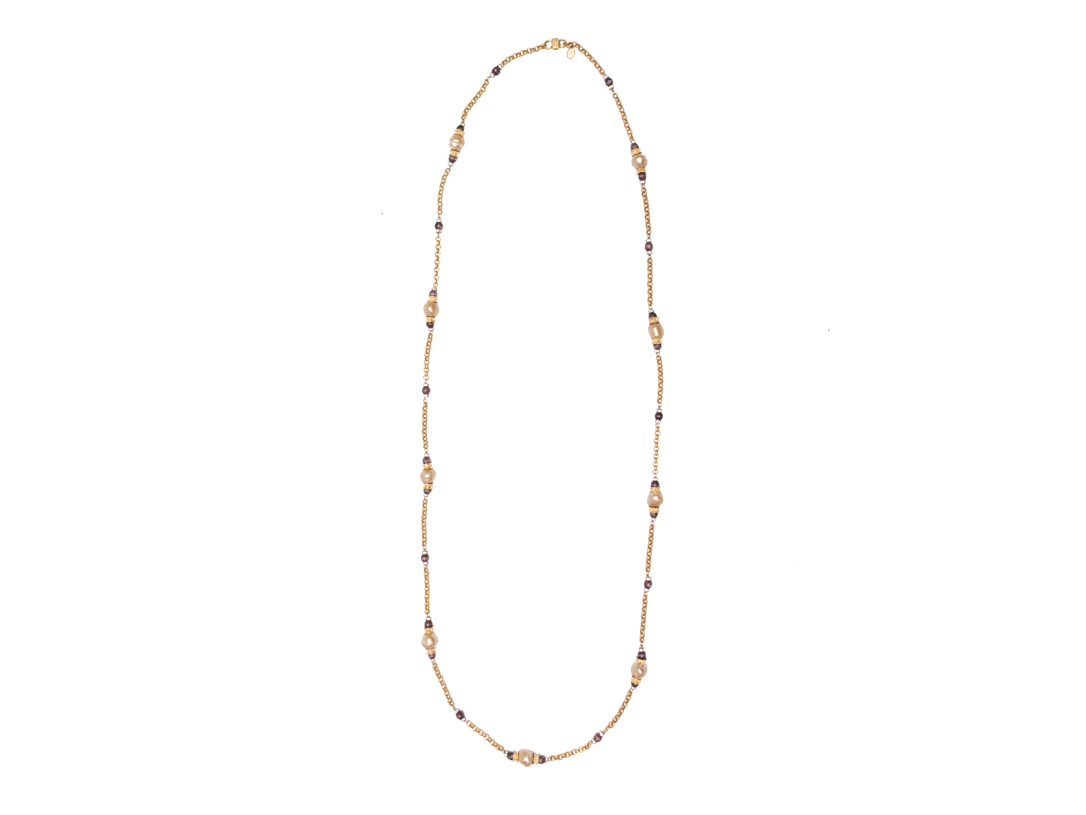Vintage Gold-Tone Celine Chain-Link Long Necklace - Designer Revival