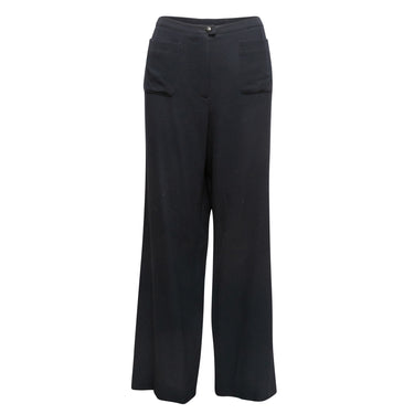 Vintage Navy Chanel Spring/Summer 1999 Wool Trousers Size FR 50 - Atelier-lumieresShops Revival