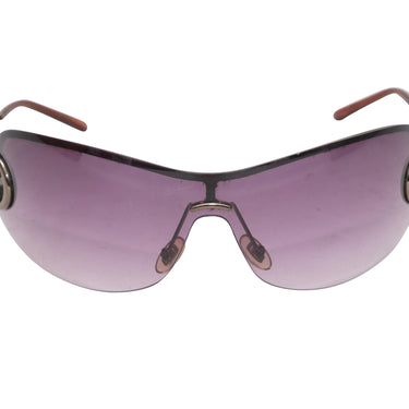 Vintage Silver-Tone Gucci Shield Sunglasses