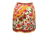 Vintage Orange & Multicolor Emilio Pucci 60s Floral Print Velvet Skirt