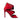 Red & Black Louis Vuitton Cutout Heeled Bootie Sandals Size 37