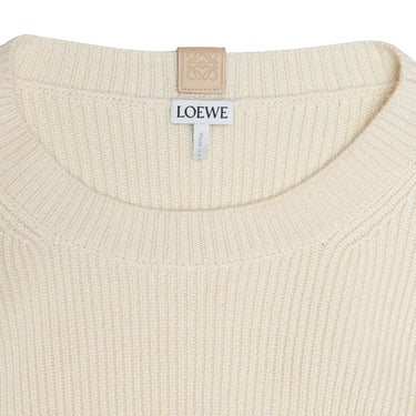 Cream Loewe Rib Knit Wool Sweater Size US S - Atelier-lumieresShops Revival