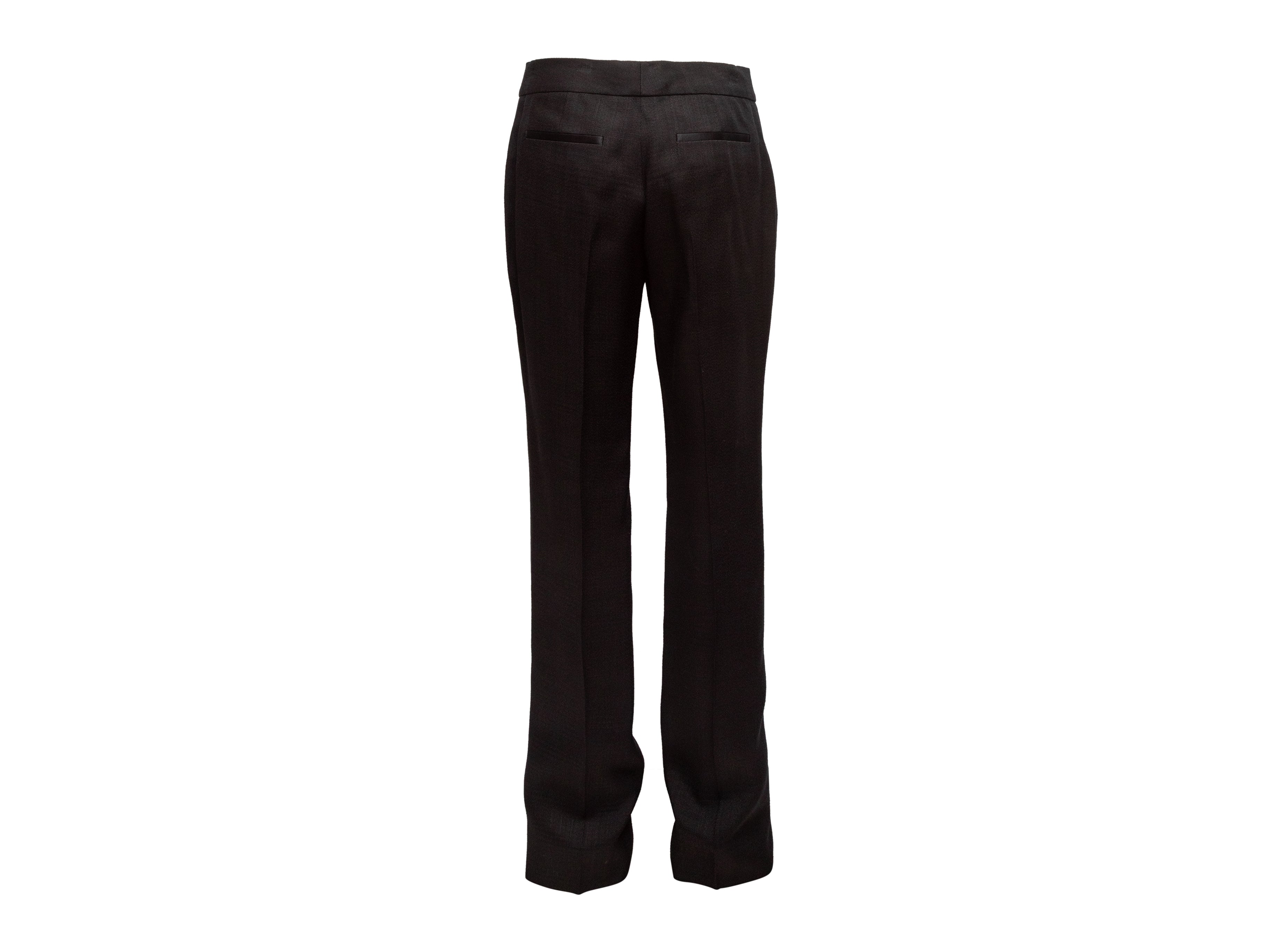 Black Tom Ford Linen Straight-Leg Trousers Size EU 40 – Designer Revival