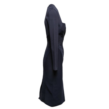 Vintage Navy Herve Leroux Long Sleeve Bandage Dress Size US L - Designer Revival