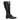 Vintage Black Chanel Knee-High Square-Toe Leather Boots Size 38