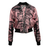 Pink & Black Moschino Couture Graphic Print Nylon Bomber Jacket Size US 8 - Designer Revival