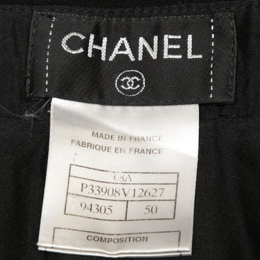 Black Chanel Fall/Winter 2008 Wool Trousers Size FR 50 - Designer Revival
