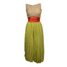 Vintage Chartreuse & Multicolor Norman Norell Beaded Jumpsuit Size XS - Designer Revival