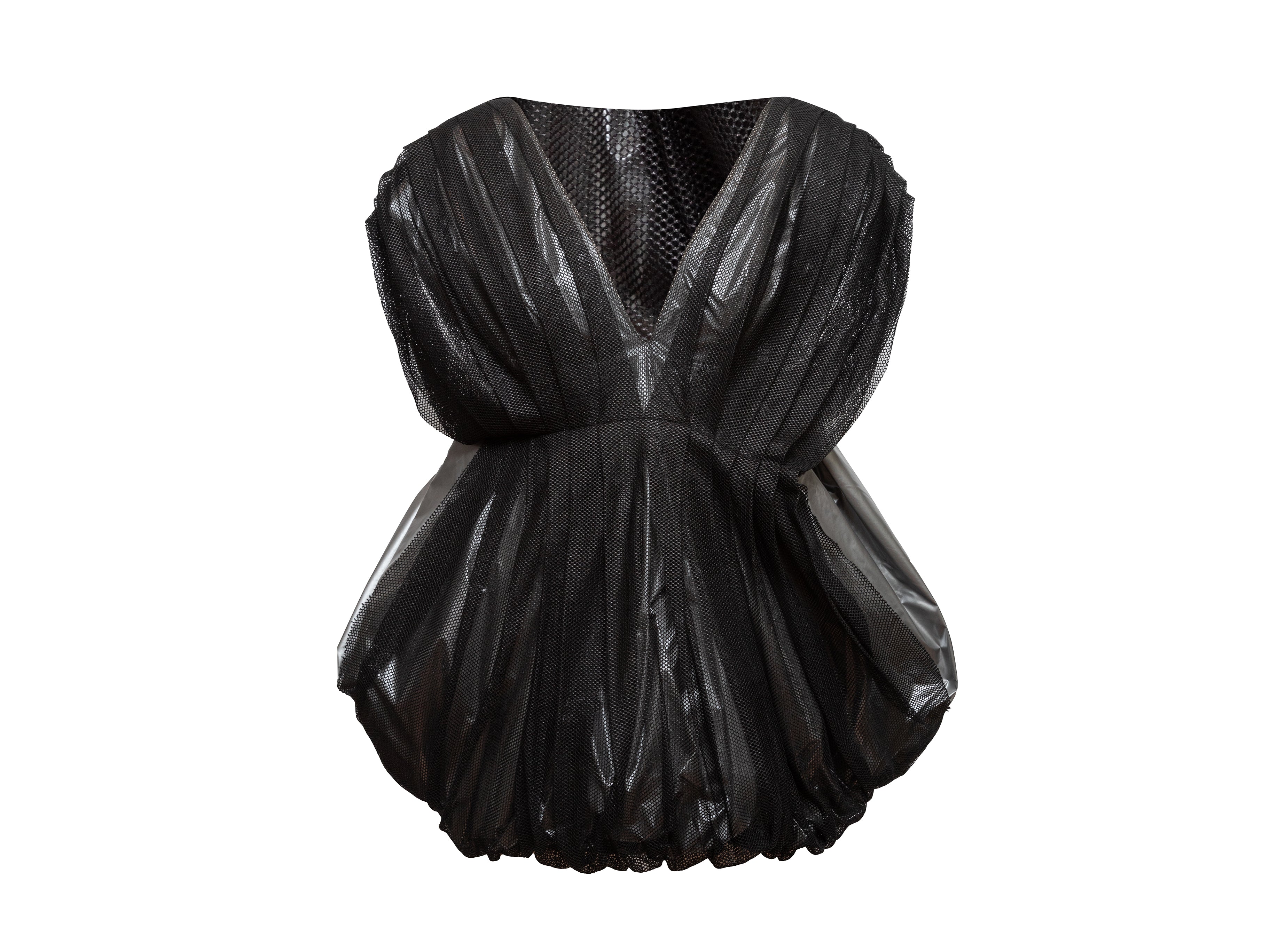 Vintage Black & Silver Krizia 80s Mesh Bubble Dress Size EU 38 - Designer Revival