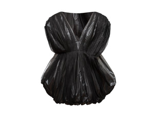 Vintage Black & Silver Krizia 80s Mesh Bubble Dress