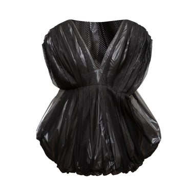 Vintage Black & Silver Krizia 80s Mesh Bubble Dress Size EU 38