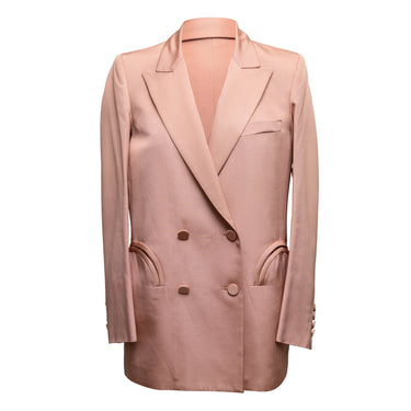 Light Pink Blazer Issimo Double-Breasted Blazer Size US S/M - Designer Revival