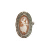 Silver Vintage Cameo Shell Ring - Designer Revival