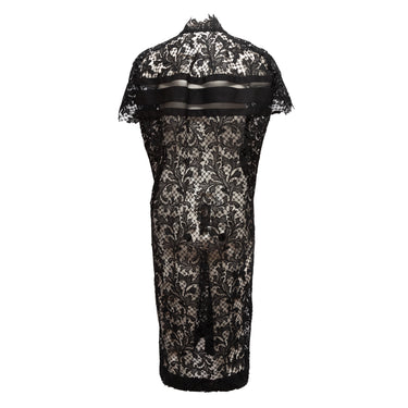 Black Sacai Short Sleeve Lace Dress Size US 2 - Designer Revival