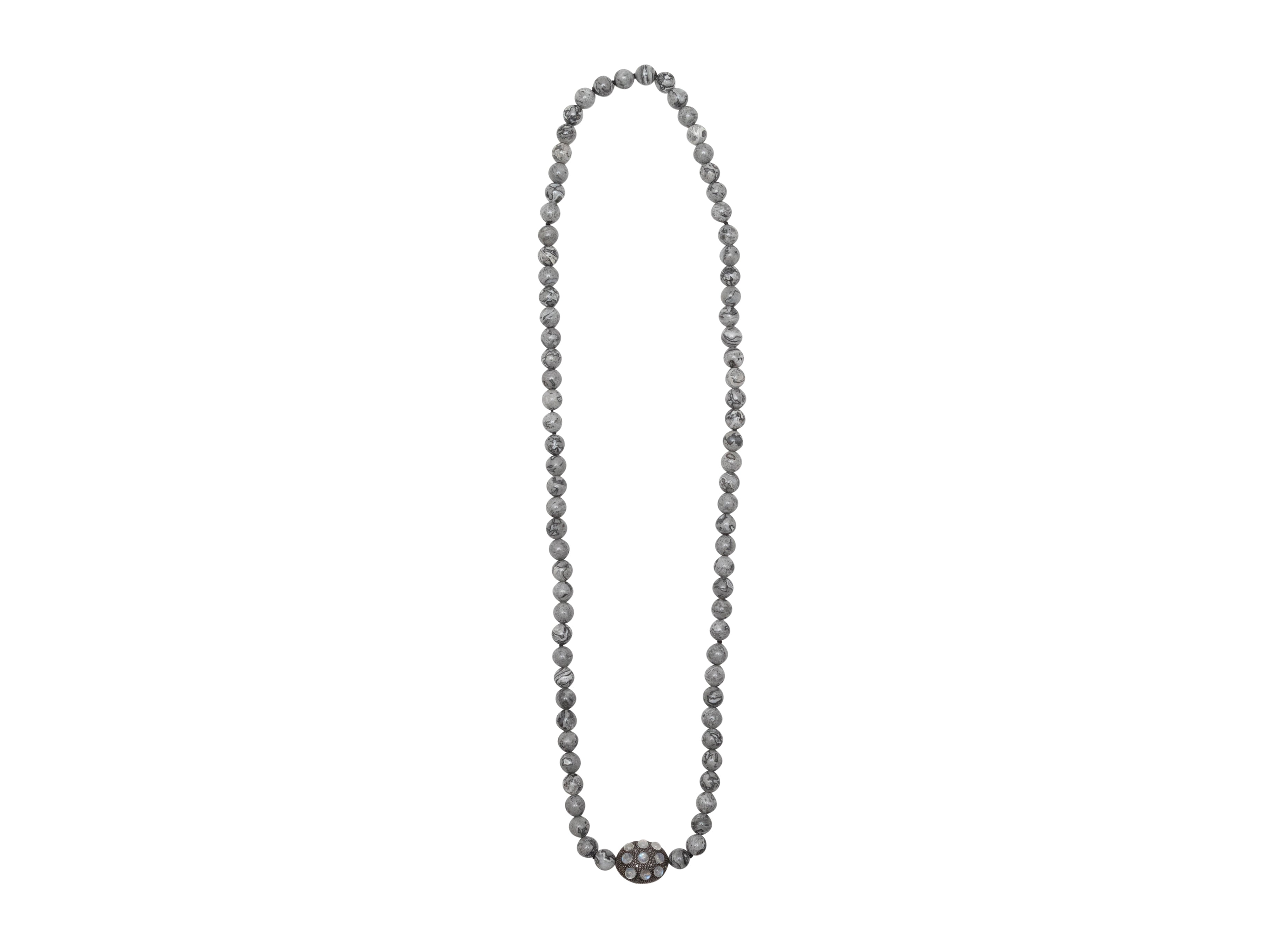 Gray Bavna Beaded Moonstone & Diamond Necklace - Designer Revival