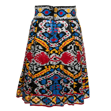 Multicolor Naeem Khan Silk Sequin-Embellished Skirt Size US S/M - Designer Revival