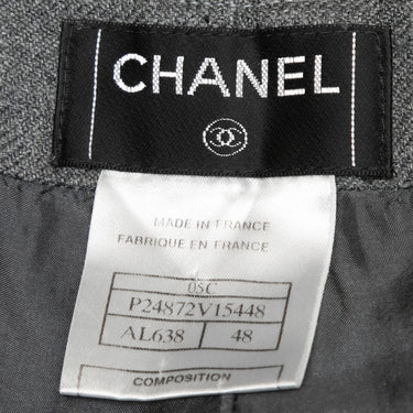 Vintage Grey Chanel Cruise 2005 Linen & Cashmere-Blend Trousers Size FR 48