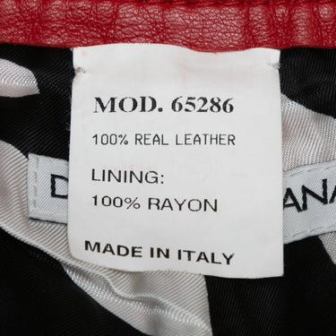 Vintage Red Dolce & Gabbana Leather Pants Size US S/M - Designer Revival