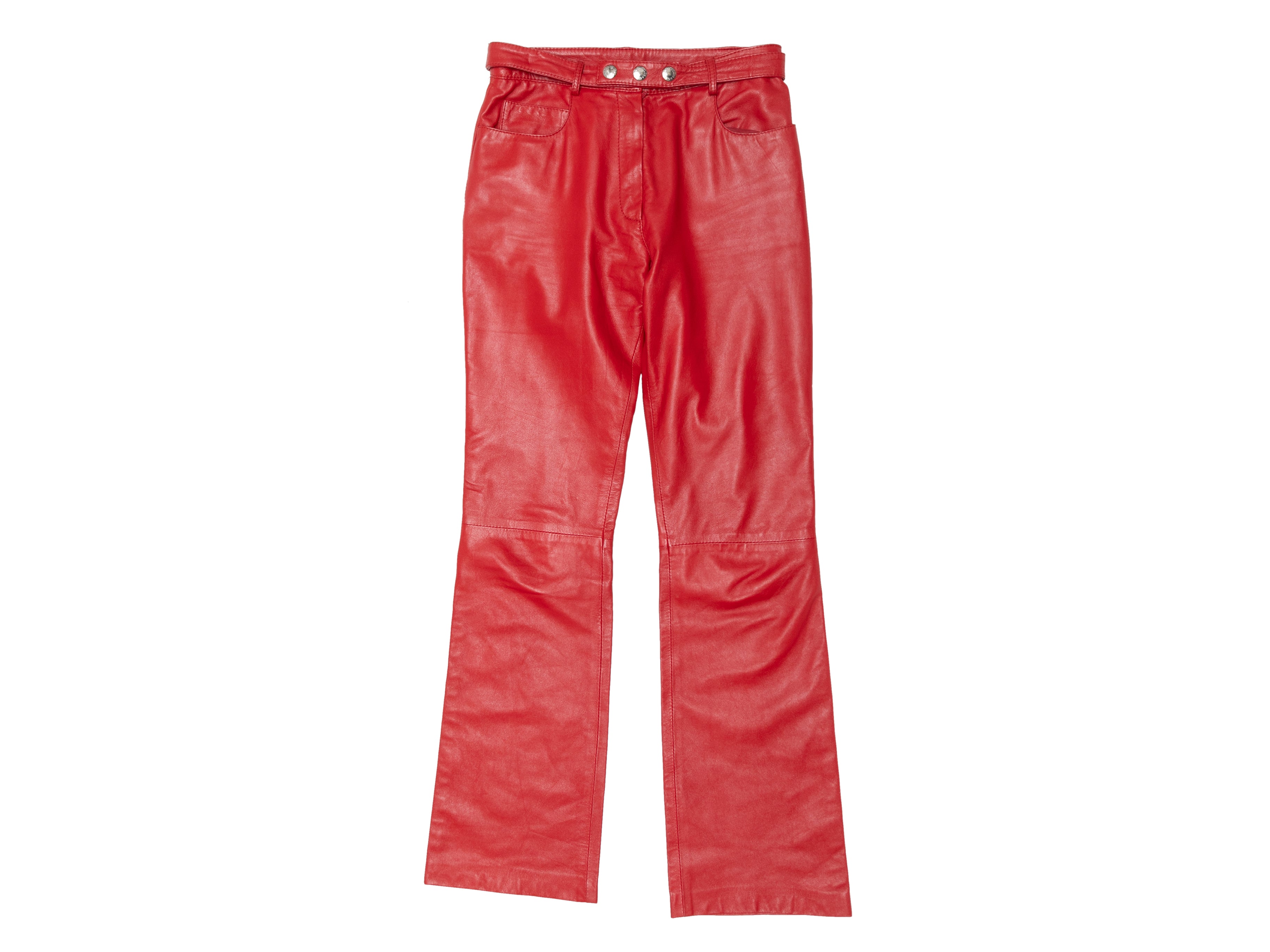 Vintage Red Dolce & Gabbana Leather Pants Size US S/M - Designer Revival