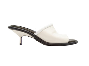 White & Black Pierre Hardy Leather Kitten Heel Sandals