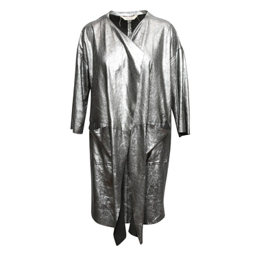 Silver Giorgio Brato Metallic Leather Jacket Size EU 44 - Atelier-lumieresShops Revival