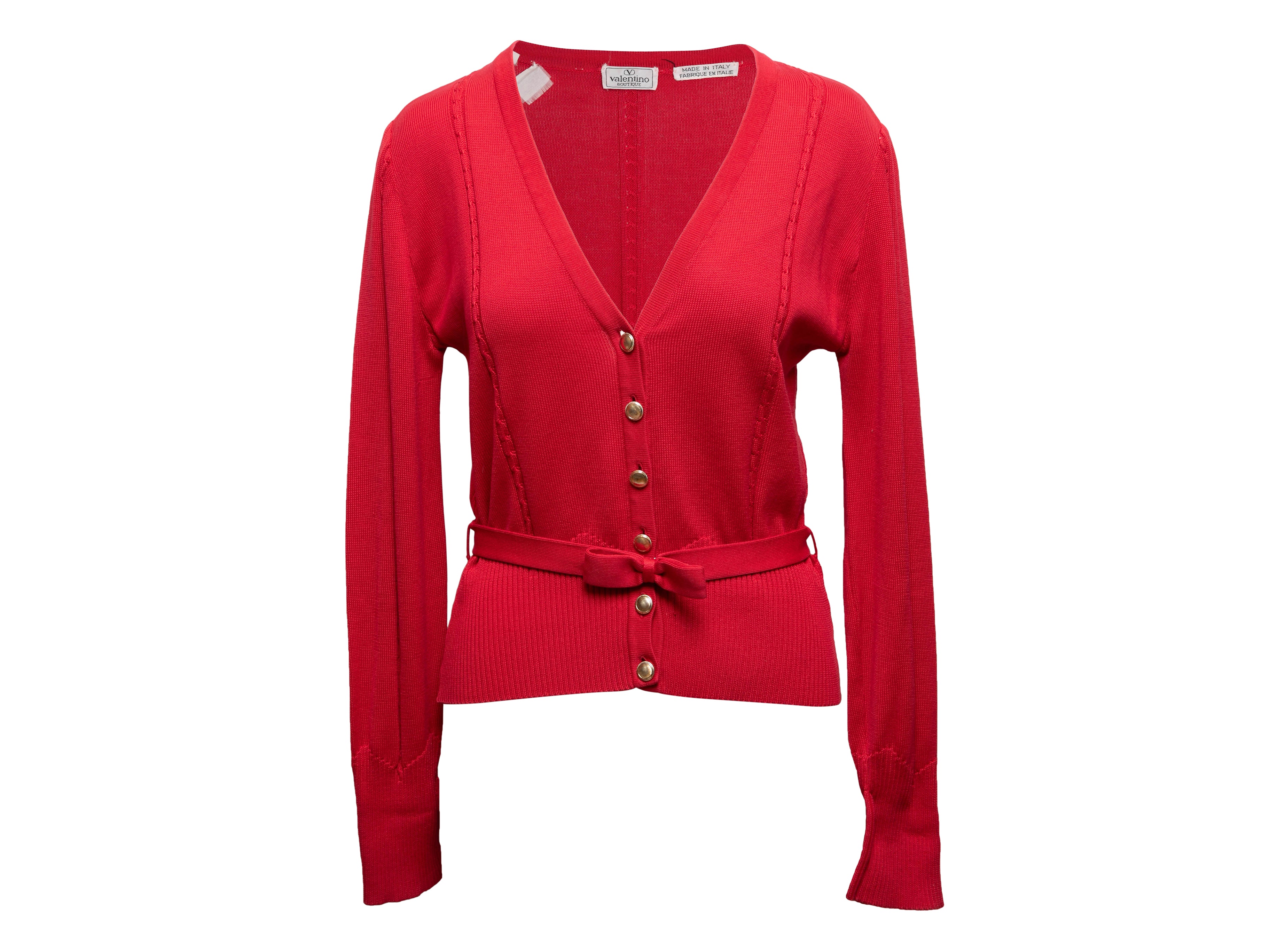 Vintage Red Valentino Boutique V-Neck Cardigan Size US M - Designer Revival