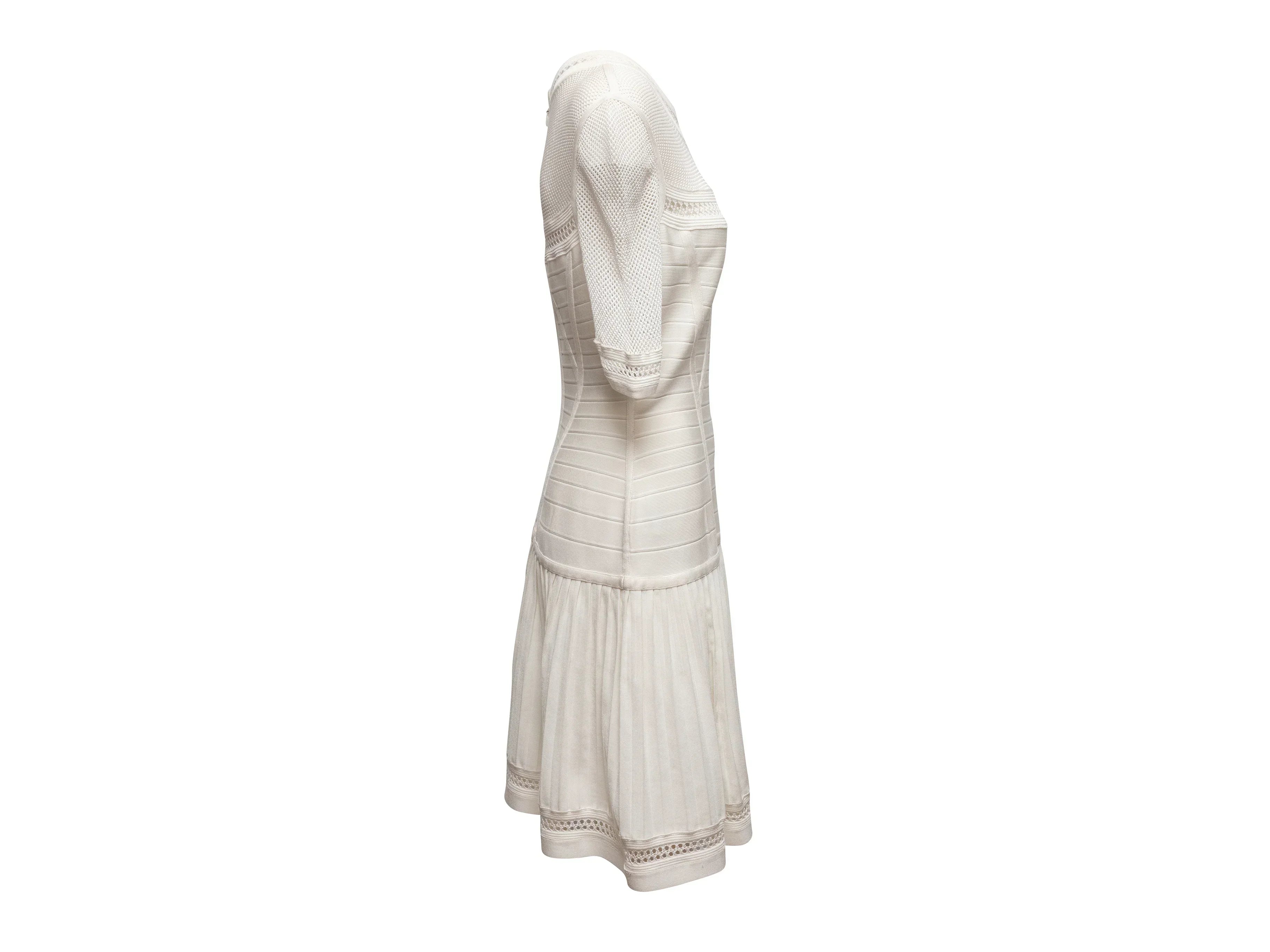 herve leger white mini dress Herv Lger Adrienne Halter Dress in White