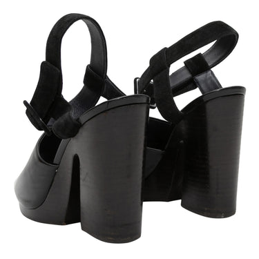 Black Celine Platform Sandals Size 39.5 - Designer Revival