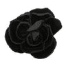 Black Chanel Velvet Camellia Lapel Pin - Designer Revival