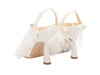 White Jimmy Pointed Pointed-Toe Satin Feather & Crystal-Embellished Heels