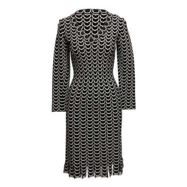 Black & White Alaia Knit Patterned Dress Size EU 40 - Designer Revival